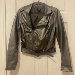 Grey faux leather jacket